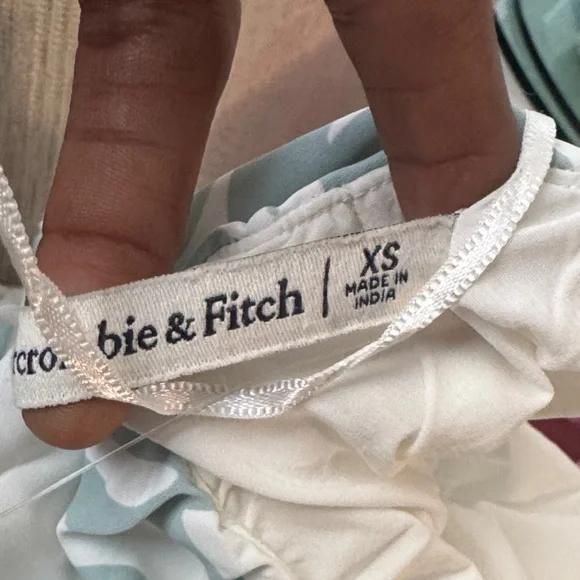 NWT ABERCROMBIE & FITCH cut out waist maxi slip dress in green floral print XS - Picture 7 of 9